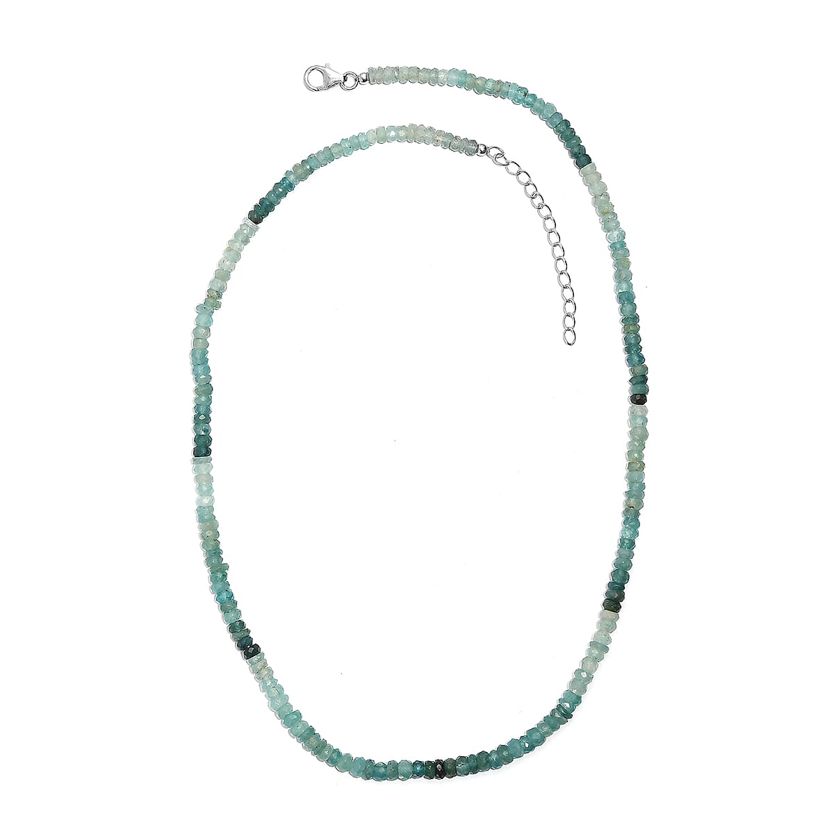 D'Joy Grandidierite 72.00 ctw Beaded Necklace in Rhodium Over Sterling Silver 18 Inches image number 3