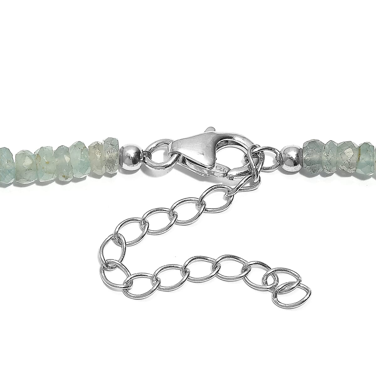D'Joy Grandidierite 72.00 ctw Beaded Necklace in Rhodium Over Sterling Silver 18 Inches image number 4