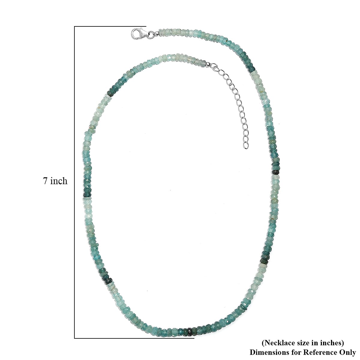 D'Joy Grandidierite 72.00 ctw Beaded Necklace in Rhodium Over Sterling Silver 18 Inches image number 5
