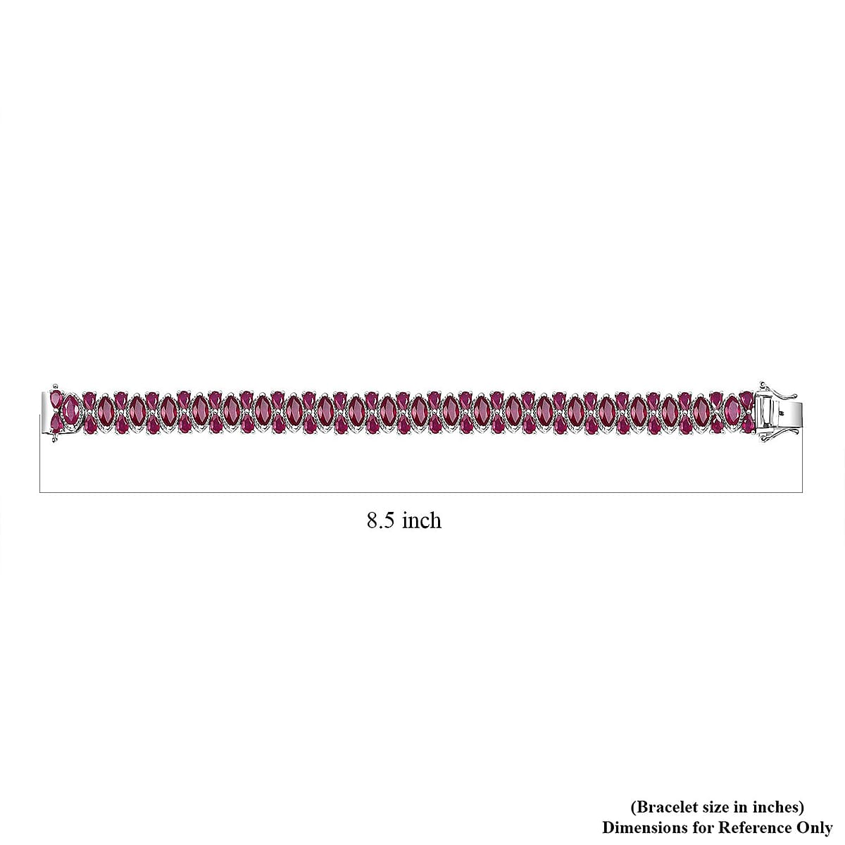 D'Joy Niassa Ruby (FF) 33.50 ctw Royal Lineage Bracelet in Rhodium Over Sterling Silver (7.25 In) image number 4