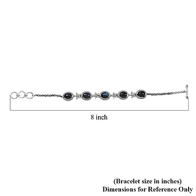 EverTrue Malagasy Labradorite and Peridot 36.90 ctw Bloomline Bracelet in Platinum Bond (7.25 In)