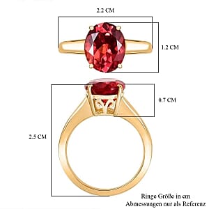 D'Joy Lab Created Padparadscha Sapphire 5.30 ctw Ring in Vermeil Yellow Gold Over Sterling Silver (Size 9)