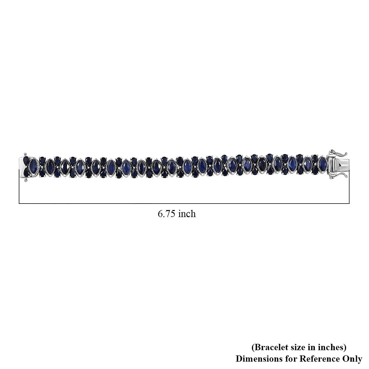 D'Joy Masoala Sapphire (D) 33.50 ctw Floral Vines Bracelet in Rhodium Over Sterling Silver (6.50 In) image number 4