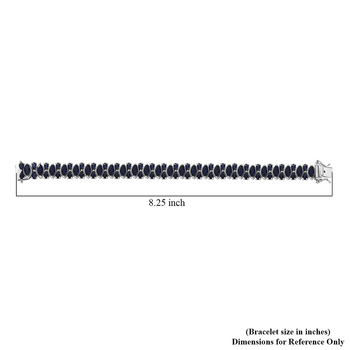 D'Joy Masoala Sapphire (D) 37.25 ctw Floral Vines Bracelet in Rhodium Over Sterling Silver (8.00 In) image number 4