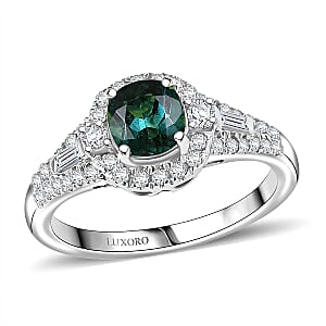 Certified & Appraised Luxoro AAA Pirineu Lagoon Tourmaline and I2 Diamond 1.33 ctw Ring in 10K White Gold (Size 7.0)