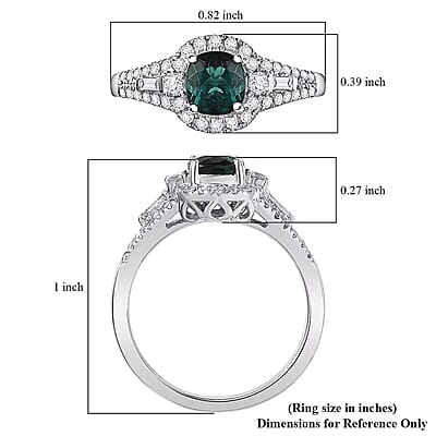Certified & Appraised Luxoro AAA Pirineu Lagoon Tourmaline and I2 Diamond 1.33 ctw Ring in 10K White Gold (Size 7.0)