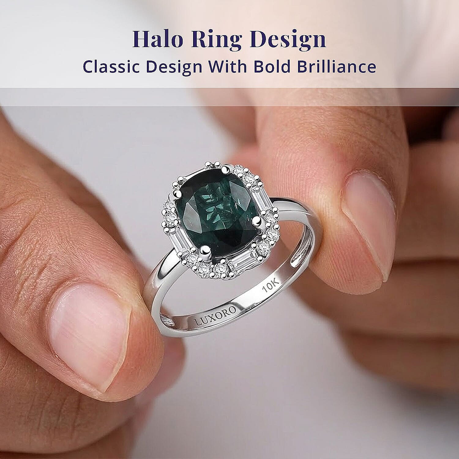 Certified & Appraised Luxoro AAA Pirineu Lagoon Tourmaline and Diamond I2 1.90 ctw Ring in 10K White Gold (Size 5.0)