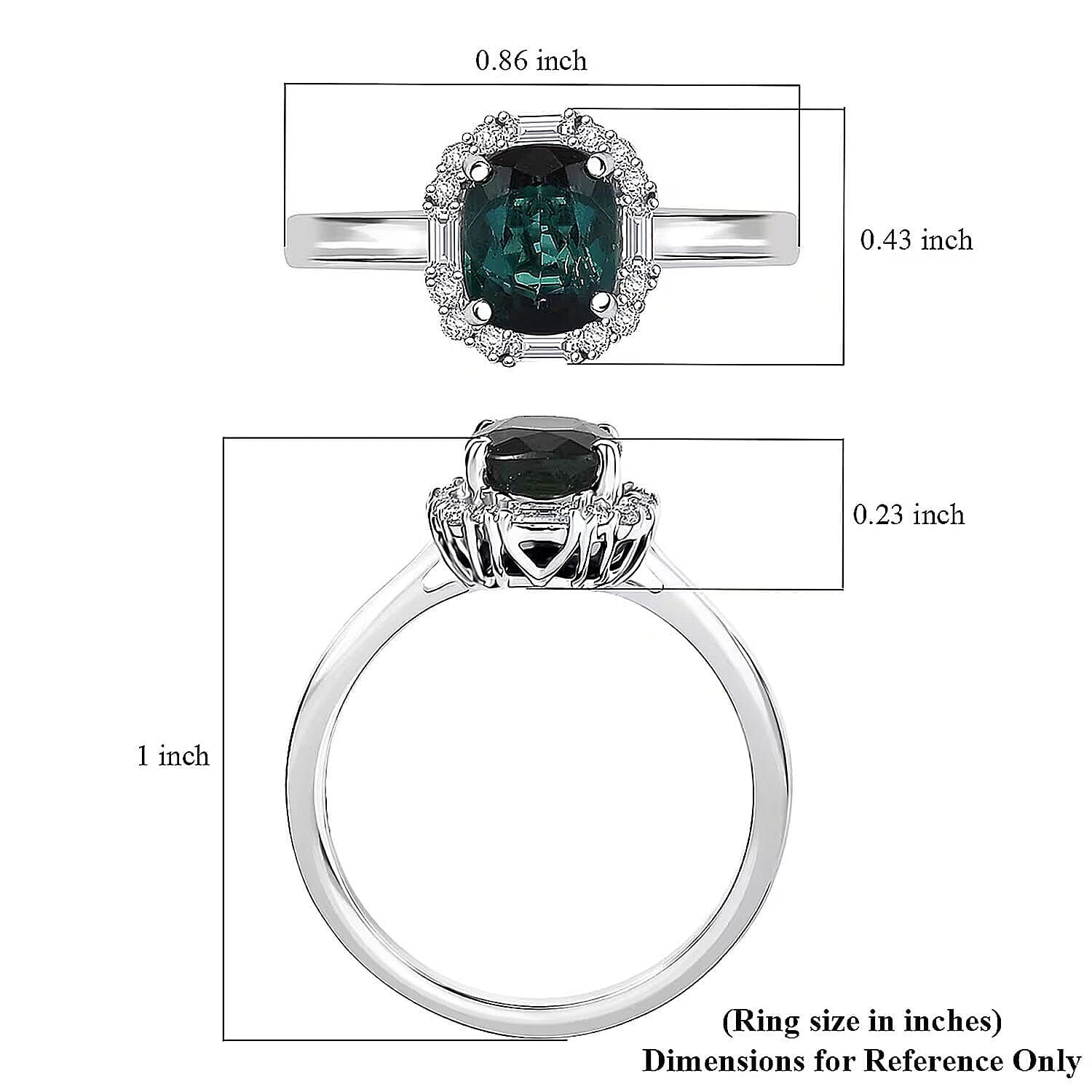 Certified & Appraised Luxoro AAA Pirineu Lagoon Tourmaline and Diamond I2 1.90 ctw Ring in 10K White Gold (Size 5.0)