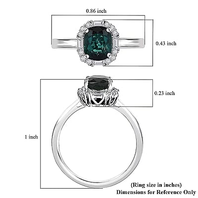 Certified & Appraised Luxoro AAA Pirineu Lagoon Tourmaline and Diamond I2 1.90 ctw Ring in 10K White Gold (Size 5.0)
