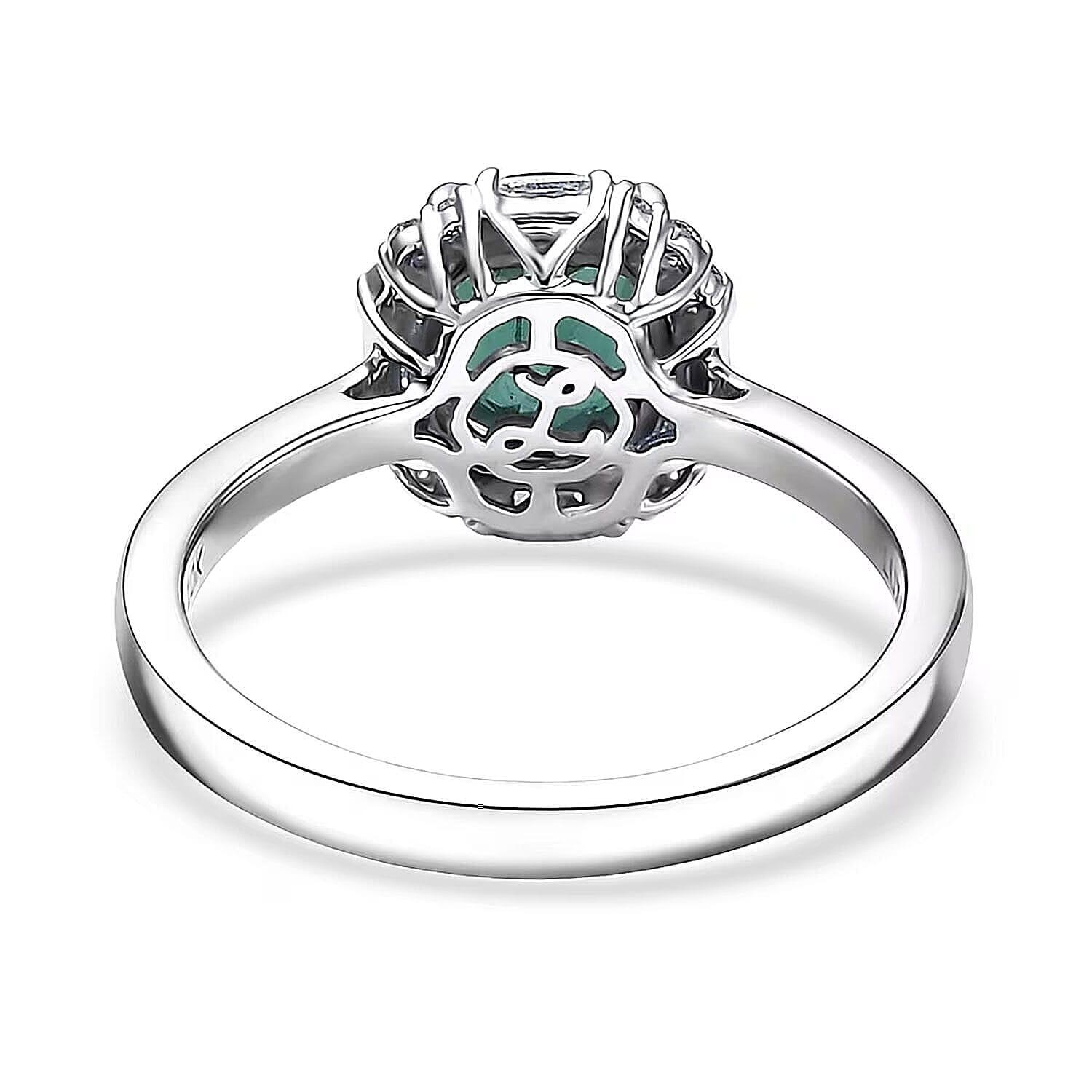 Certified & Appraised Luxoro AAA Pirineu Lagoon Tourmaline and Diamond I2 1.90 ctw Ring in 10K White Gold (Size 5.0)