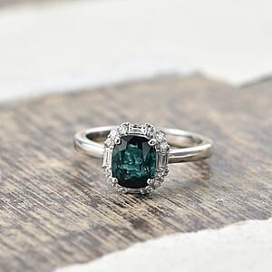 Certified & Appraised Luxoro AAA Pirineu Lagoon Tourmaline and Diamond I2 1.90 ctw Ring in 10K White Gold (Size 6.0)