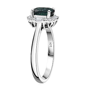 Certified & Appraised Luxoro AAA Pirineu Lagoon Tourmaline and Diamond I2 1.90 ctw Ring in 10K White Gold (Size 6.0)