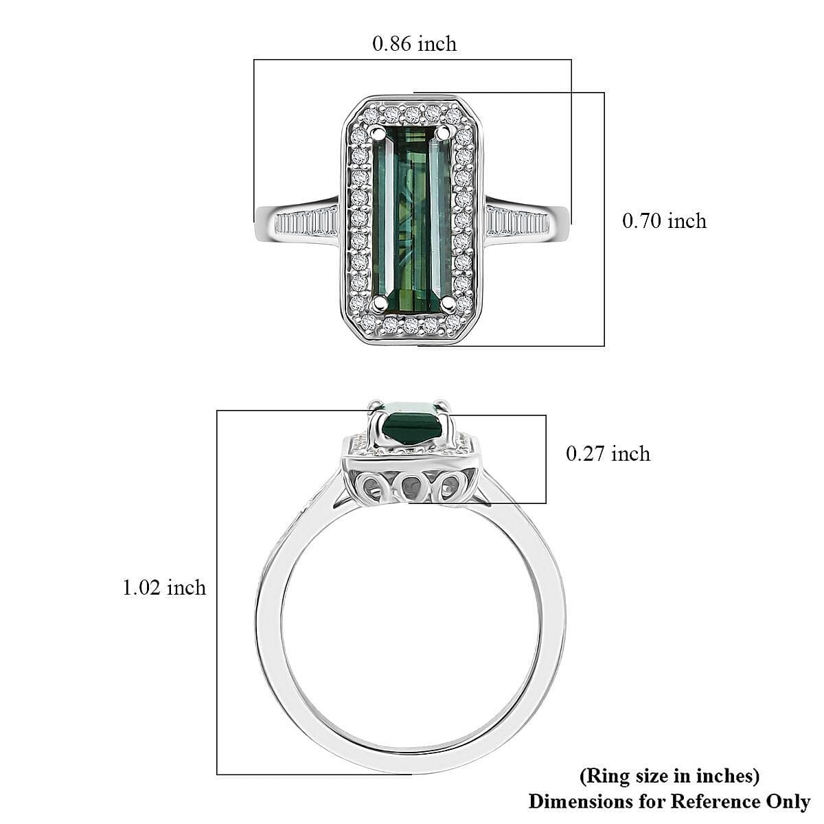 Certified & Appraised Rhapsody AAAA Pirineu Lagoon Tourmaline and E-F VS Diamond 2.86 ctw Ring in 950 Platinum (Size 7.0) 7.48 Grams image number 5