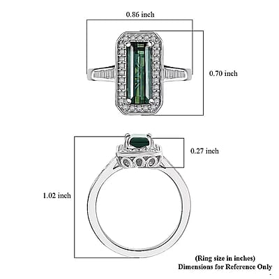 Certified & Appraised Rhapsody AAAA Pirineu Lagoon Tourmaline and E-F VS Diamond 2.86 ctw Ring in 950 Platinum (Size 7.0) 7.48 Grams