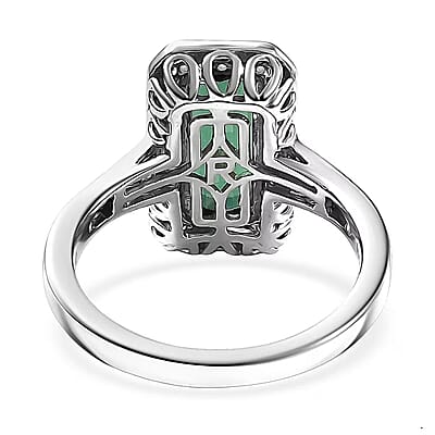 Certified & Appraised Rhapsody AAAA Pirineu Lagoon Tourmaline and E-F VS Diamond 2.86 ctw Ring in 950 Platinum (Size 7.0) 7.48 Grams
