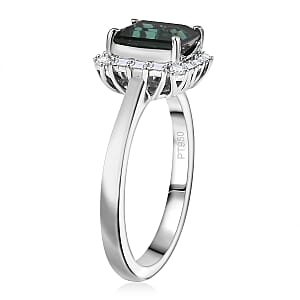 Certified & Appraised Rhapsody AAAA Pirineu Lagoon Tourmaline and E-F VS Diamond 2.37 ctw Ring in 950 Platinum (Size 7.0)