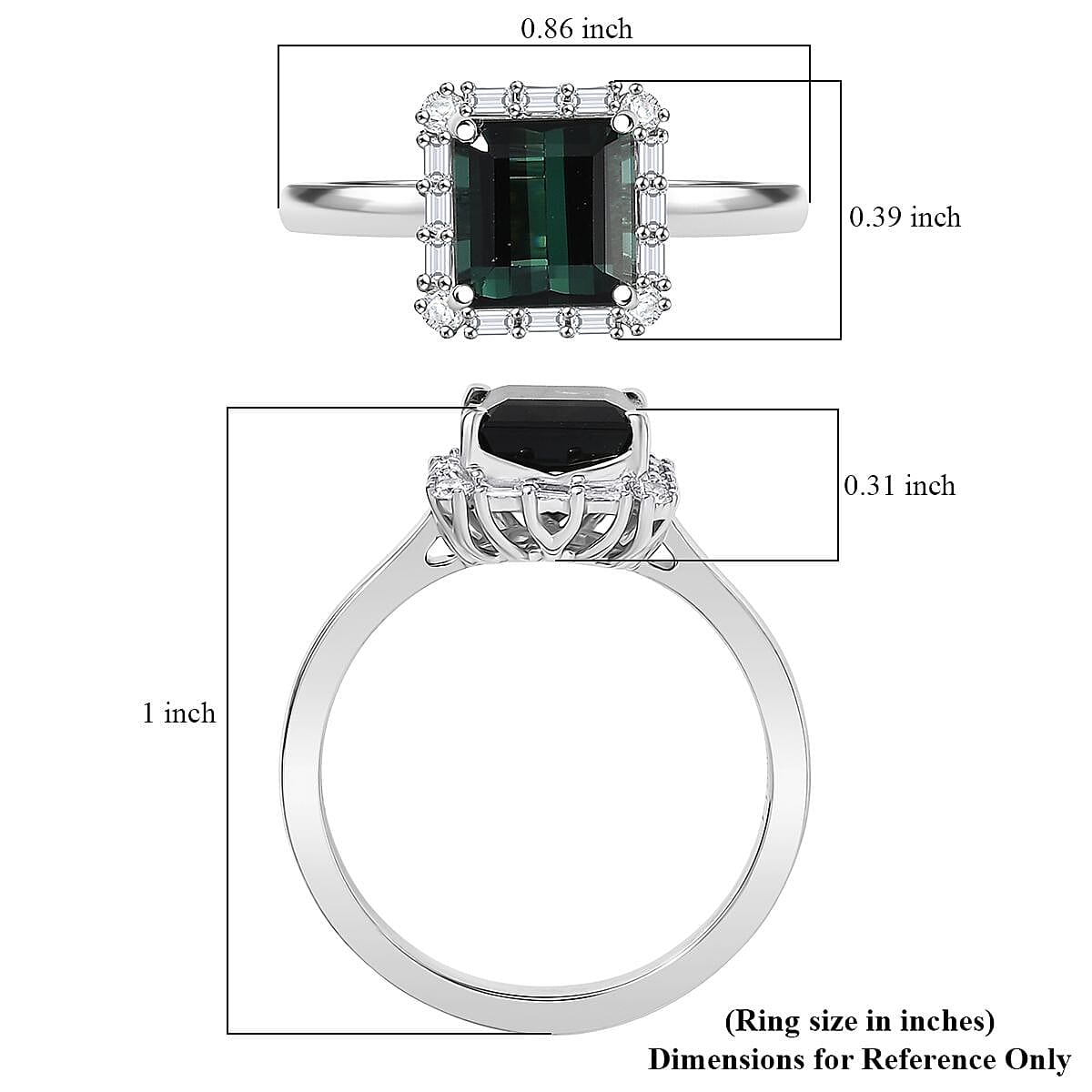 Certified & Appraised Rhapsody AAAA Pirineu Lagoon Tourmaline and E-F VS Diamond 2.37 ctw Ring in 950 Platinum (Size 7.0) image number 5