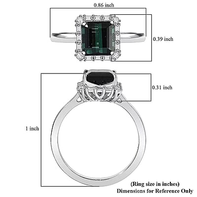Certified & Appraised Rhapsody AAAA Pirineu Lagoon Tourmaline and E-F VS Diamond 2.37 ctw Ring in 950 Platinum (Size 7.0)