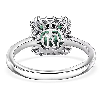 Certified & Appraised Rhapsody AAAA Pirineu Lagoon Tourmaline and E-F VS Diamond 2.37 ctw Ring in 950 Platinum (Size 7.0)