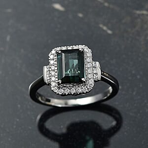 Certified & Appraised Rhapsody AAAA Lagoon Tourmaline and E-F VS Diamond 1.81 ctw Ring in 950 Platinum (Size  6.0)  5.45 Grams