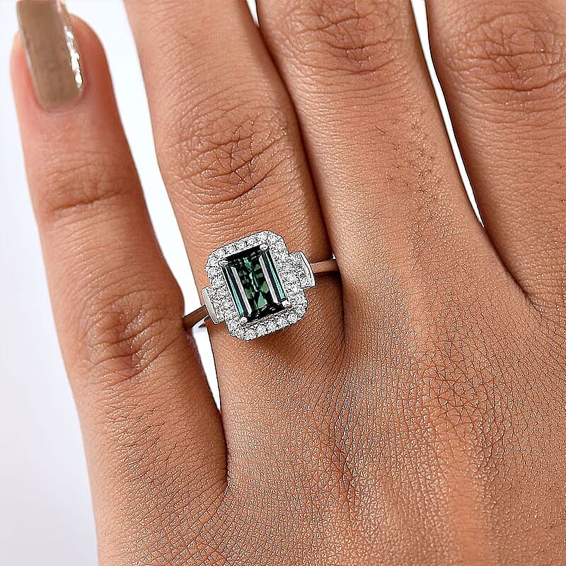 Certified & Appraised Rhapsody AAAA Lagoon Tourmaline and E-F VS Diamond 1.81 ctw Ring in 950 Platinum (Size  6.0)  5.45 Grams