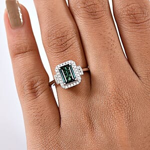 Certified & Appraised Rhapsody AAAA Lagoon Tourmaline and E-F VS Diamond 1.81 ctw Ring in 950 Platinum (Size  6.0)  5.45 Grams