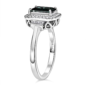 Certified & Appraised Rhapsody AAAA Lagoon Tourmaline and E-F VS Diamond 1.81 ctw Ring in 950 Platinum (Size  6.0)  5.45 Grams