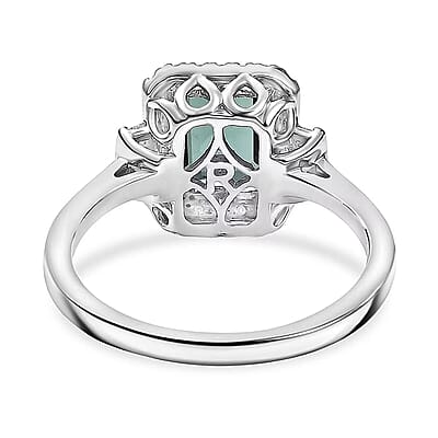Certified & Appraised Rhapsody AAAA Lagoon Tourmaline and E-F VS Diamond 1.81 ctw Ring in 950 Platinum (Size  6.0)  5.45 Grams