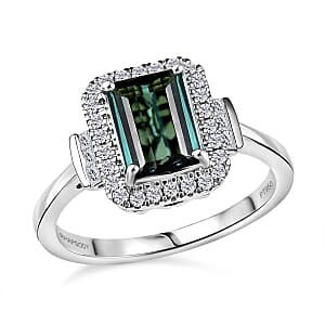 Certified & Appraised Rhapsody AAAA Lagoon Tourmaline and E-F VS Diamond 1.81 ctw Ring in 950 Platinum (Size 7.0) 5.45 Grams