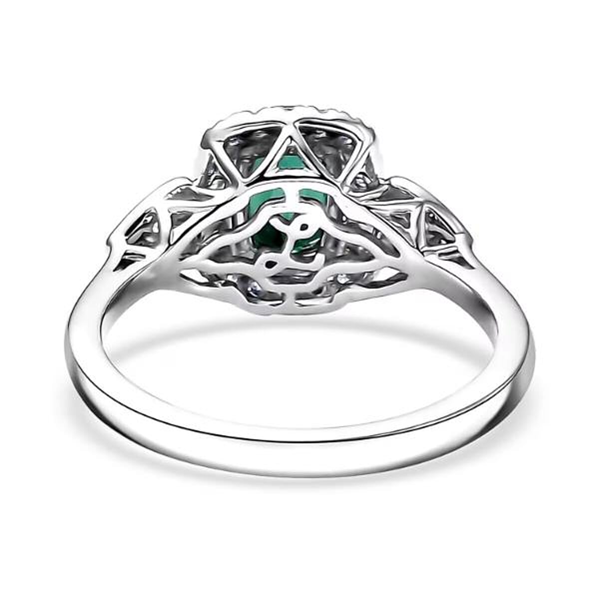 Certified and Appraised Luxoro 10K White Gold AAA Pirineu Lagoon Tourmaline, Paraiba Tourmaline and Diamond (I2) (0.22 cts) Ring (Size 7.5) 1.11 ctw image number 6