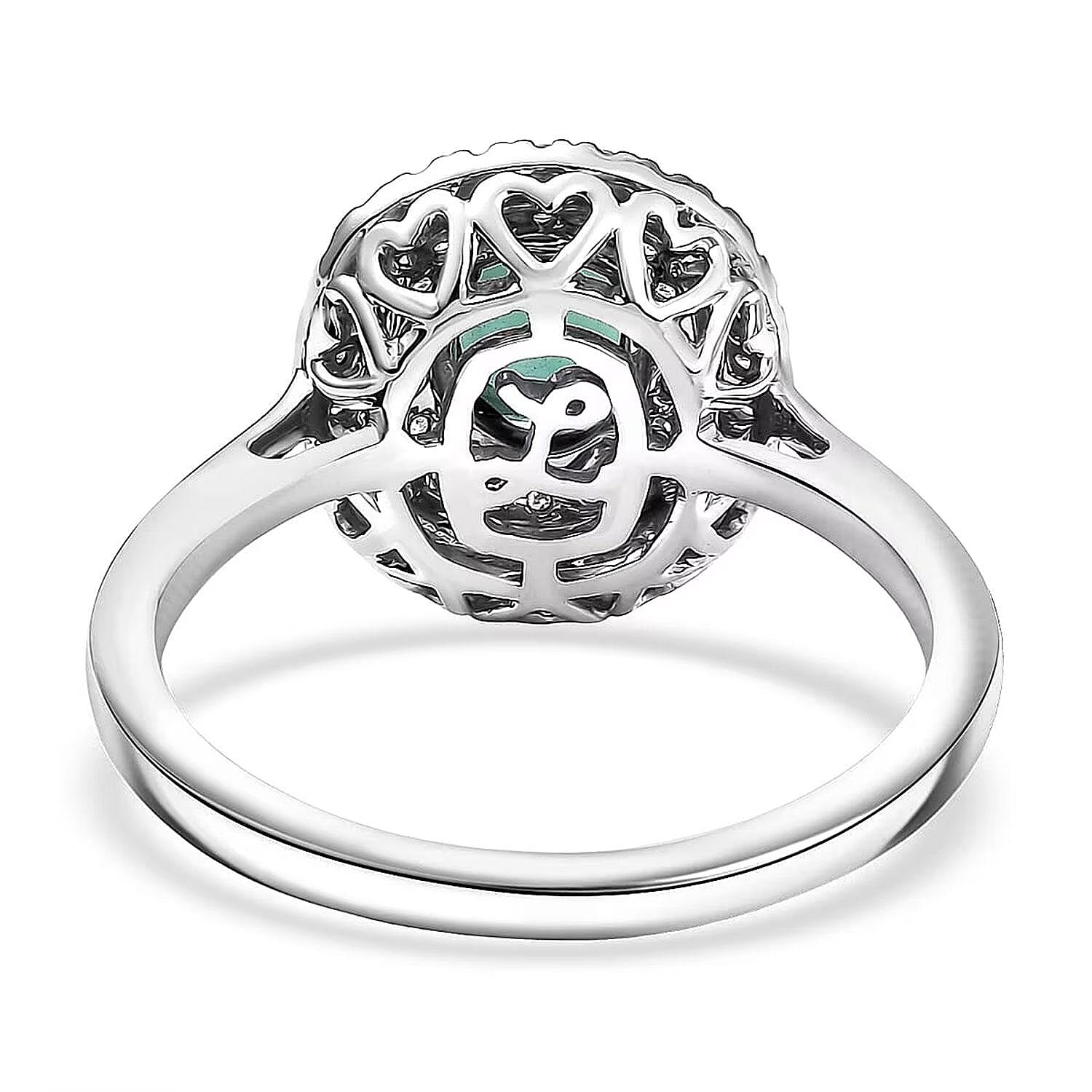 Certified and Appraised Luxoro 10K White Gold AAA Pirineu Lagoon Tourmaline, Diamond (I2) (0.37 cts) Ring (Size 11.0) 1.16 ctw