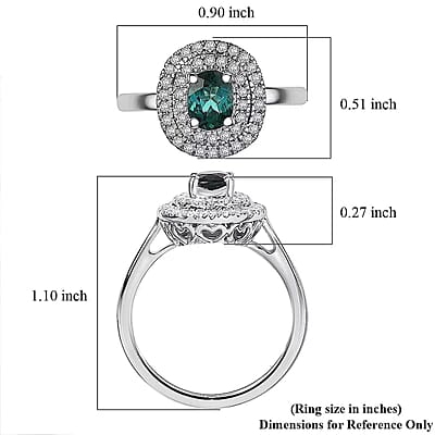 Certified and Appraised Luxoro 10K White Gold AAA Pirineu Lagoon Tourmaline, Diamond (I2) (0.37 cts) Ring (Size 5.0) 1.16 ctw