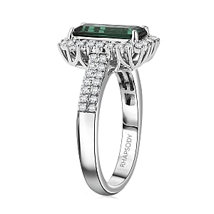 Certified Rhapsody AAAA Santa Rosa Tourmaline, Diamond Ring in 950 Platinum 2.68 ctw (Size 7.0)