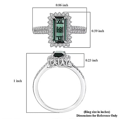 Certified & Appraised Rhapsody AAAA Pirineu Lagoon Tourmaline and Diamond E-F VS 2.68 ctw Ring in 950 Platinum (Size 7.0) 7 Grams