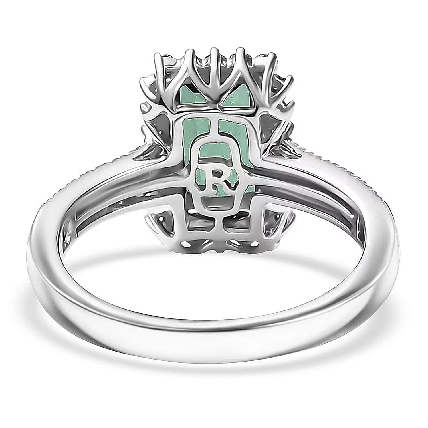Certified & Appraised Rhapsody AAAA Pirineu Lagoon Tourmaline and Diamond E-F VS 2.68 ctw Ring in 950 Platinum (Size 7.0) 7 Grams