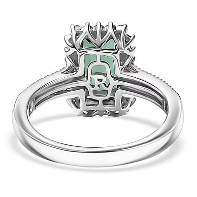 Certified & Appraised Rhapsody AAAA Pirineu Lagoon Tourmaline and Diamond E-F VS 2.68 ctw Ring in 950 Platinum (Size 7.0) 7 Grams