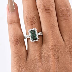 Certified & Appraised Rhapsody AAAA Pirineu Lagoon Tourmaline and Diamond E-F VS 2.68 ctw Ring in 950 Platinum (Size 8.0) 7 Grams