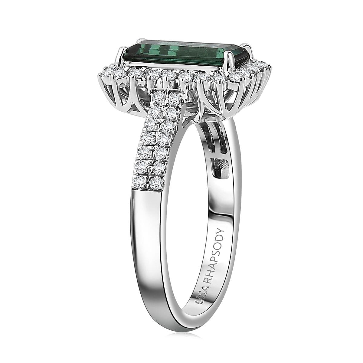 Certified Rhapsody AAAA Pirineu Lagoon Tourmaline, Diamond Ring in 950 Platinum 2.68 ctw (Size 8.0) image number 3