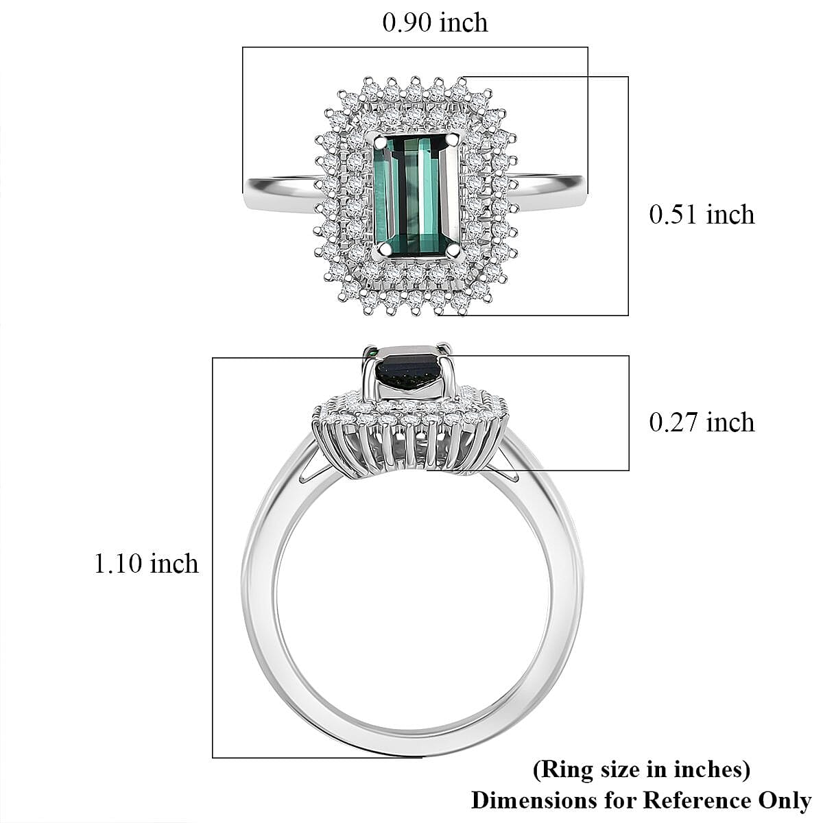 Certified & Appraised Rhapsody AAAA Lagoon Tourmaline and Diamond E-F VS 1.90 ctw Ring in 950 Platinum (Size 10.0) 7.12 Grams image number 5