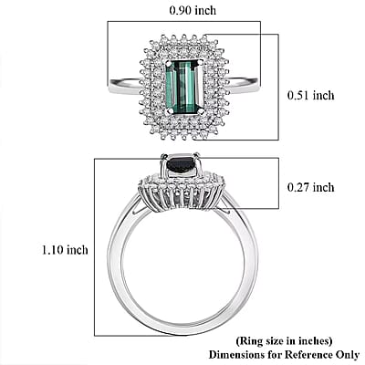Certified & Appraised Rhapsody AAAA Lagoon Tourmaline and Diamond E-F VS 1.90 ctw Ring in 950 Platinum (Size 10.0) 7.12 Grams