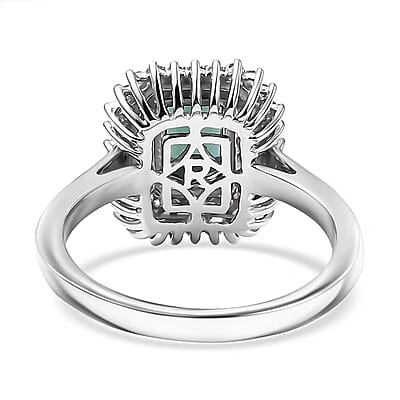 Certified & Appraised Rhapsody AAAA Lagoon Tourmaline and Diamond E-F VS 1.90 ctw Ring in 950 Platinum (Size 10.0) 7.12 Grams