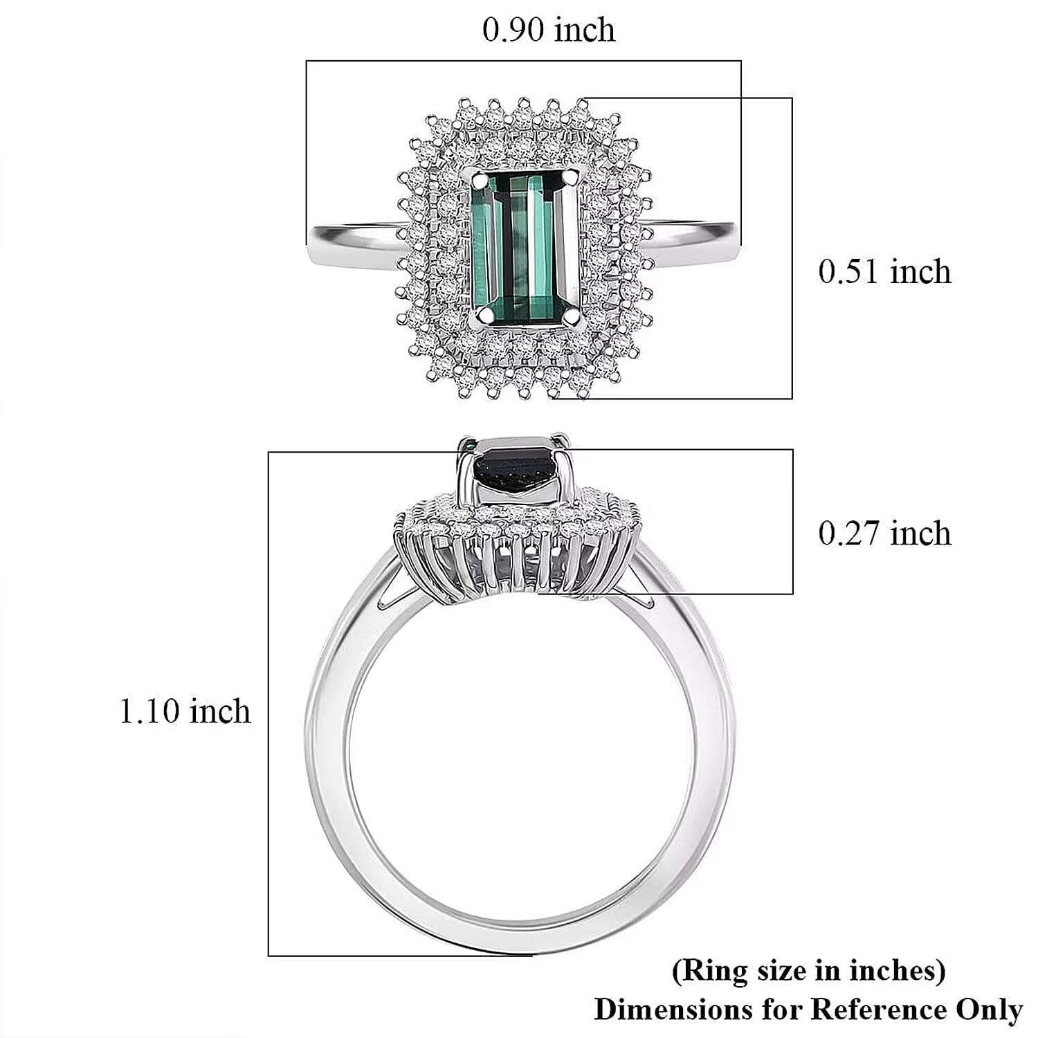 Certified & Appraised Rhapsody AAAA Lagoon Tourmaline and Diamond E-F VS 1.90 ctw Ring in 950 Platinum (Size 11.5) 7.12 Grams