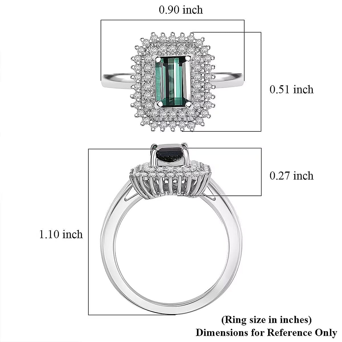 Certified & Appraised Rhapsody AAAA Lagoon Tourmaline and Diamond E-F VS 1.90 ctw Ring in 950 Platinum (Size 5.0) 7.12 Grams image number 5