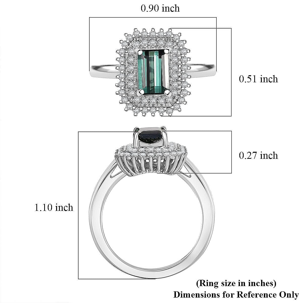 Certified & Appraised Rhapsody AAAA Lagoon Tourmaline and Diamond E-F VS 1.90 ctw Ring in 950 Platinum (Size 5.5) 7.12 Grams image number 5