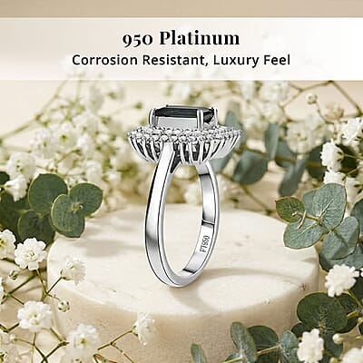 Certified & Appraised Rhapsody AAAA Lagoon Tourmaline and Diamond E-F VS 1.90 ctw Ring in 950 Platinum (Size 8.5) 7.12 Grams
