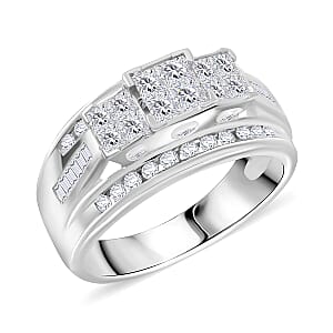 Diamond G-H I2 1.00 ctw Ring in 10K White Gold (Size 7.5) 5.15 Grams