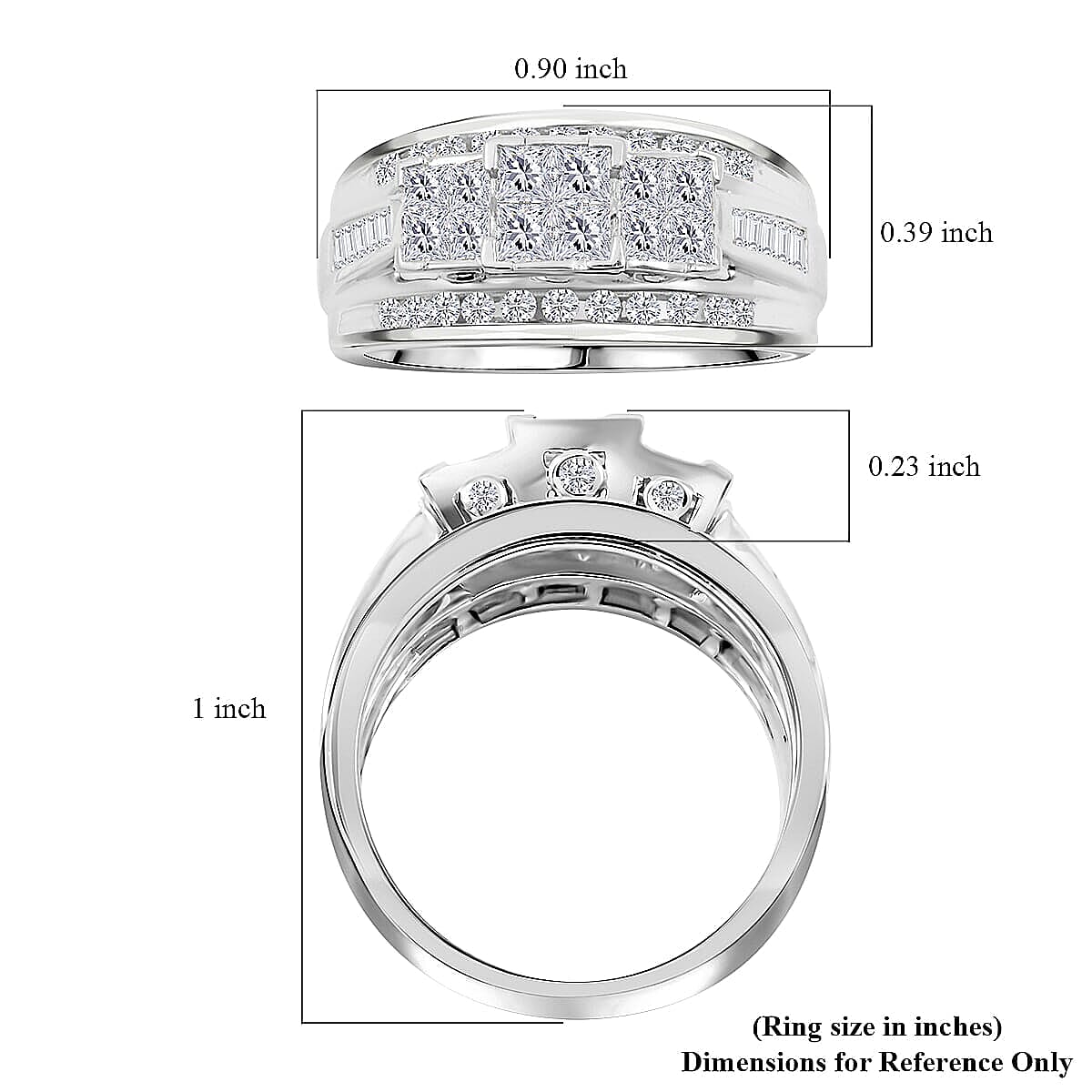 Diamond G-H I2 1.00 ctw Ring in 10K White Gold (Size 8.5) 5.15 Grams image number 4