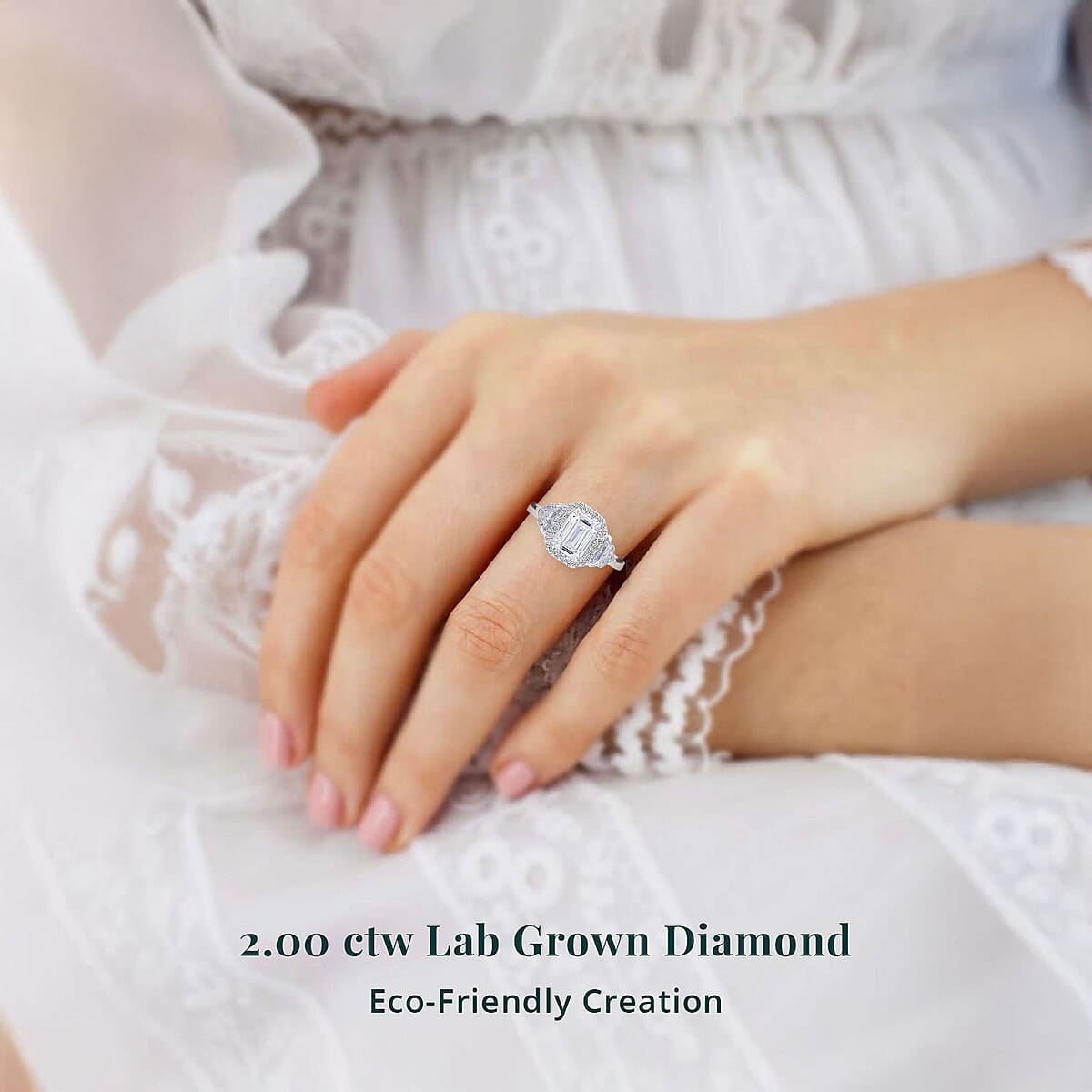 IGI Certified Luxuriant Lab Grown Diamond E-F VS 2.00 ctw Ring in 950 Platinum (Size 5.5) 5.75 Grams image number 1