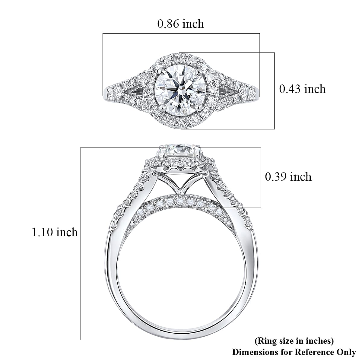 Luxuriant Lab Grown Diamond Ring in Rhodium Over Sterling Silver 1.50 ctw (Size 10.0)(E-F, VS) image number 5