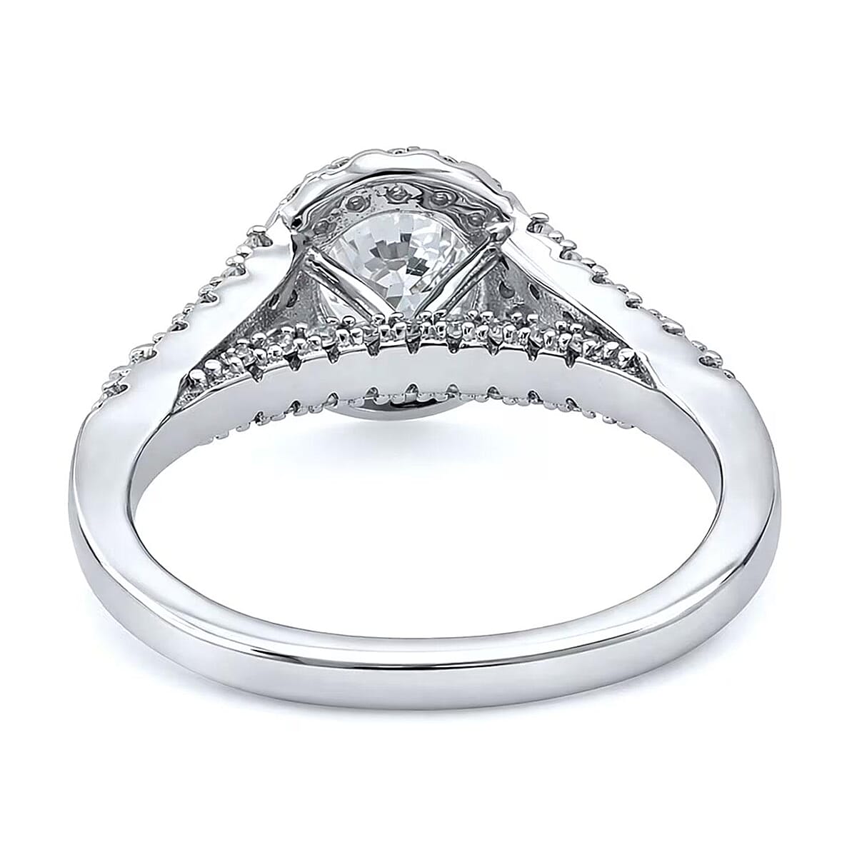 Luxuriant Lab Grown Diamond E-F VS 1.50 ctw Ring in Rhodium Over Sterling Silver (Size 10.0) image number 7